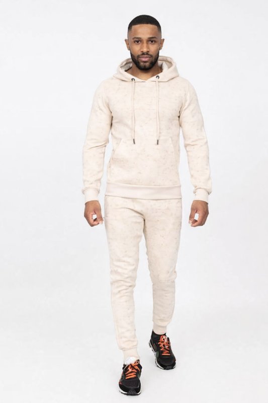 Beige Heren Tracksuit – Hoodie & Jogger Set