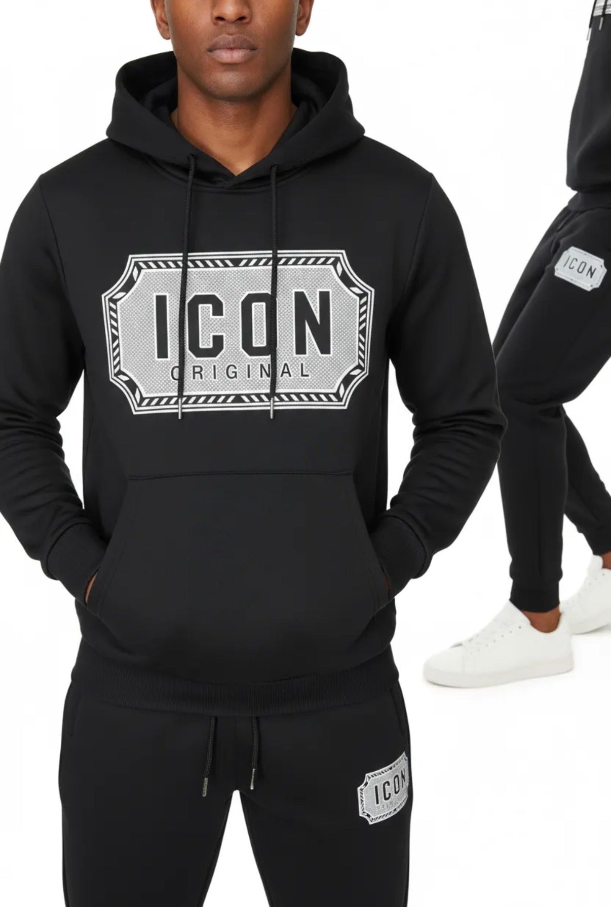 Icon - Joggingpak Zwart met logo - heren
